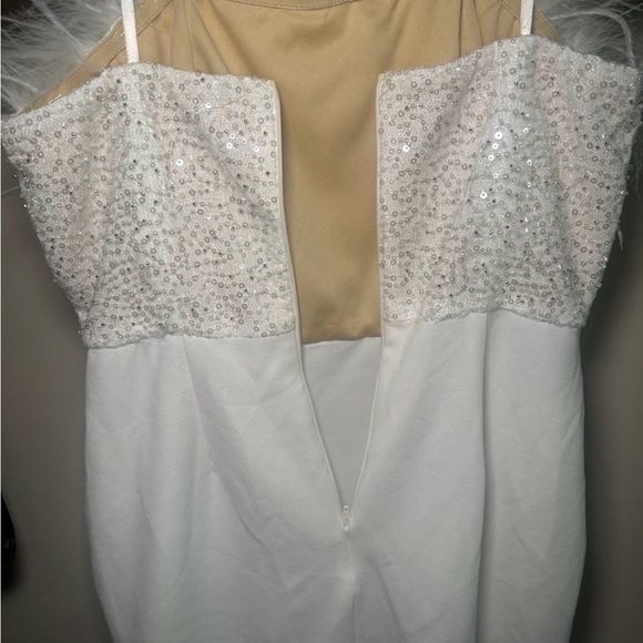 NWT Windsor White Feather Sequin Mini Dress Size S Party/Bridal/Bachelorette - Picture 4 of 5